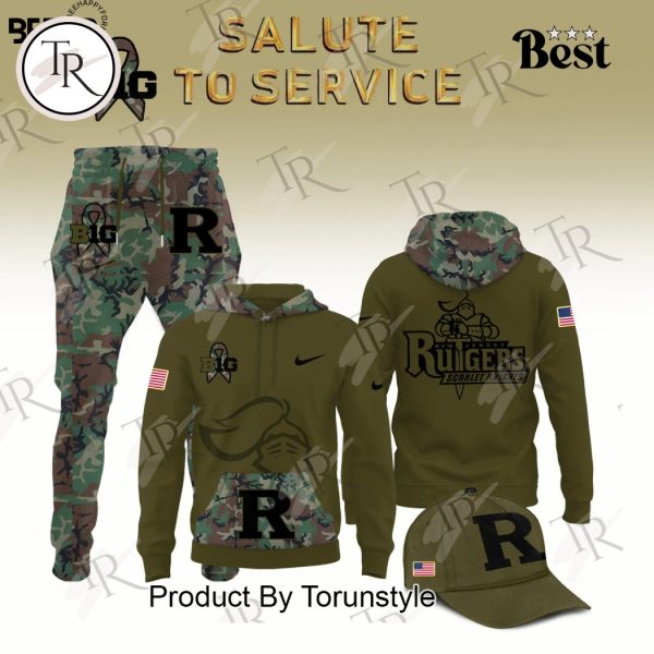 Rutgers Scarlet Knights Camo 2024 Salute to Service Combo Hoodie, Longpants, Cap