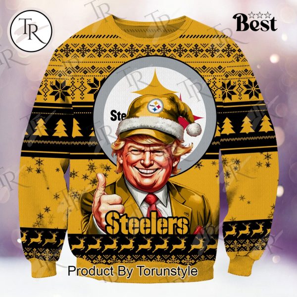 Pittsburgh Steelers Christmas Donald Trump Knitted Sweater