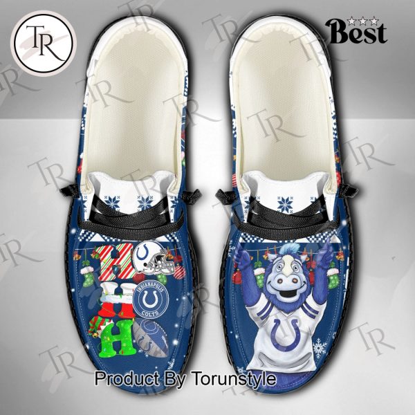 NFL Indianapolis Colts Ho Ho Ho Christmas Custom Name Hey Dude Shoes