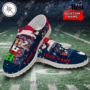 NFL New England Patriots Ho Ho Ho Christmas Custom Name Hey Dude Shoes