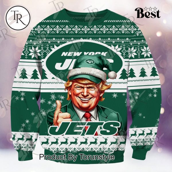 New York Jets Christmas Donald Trump Knitted Sweater