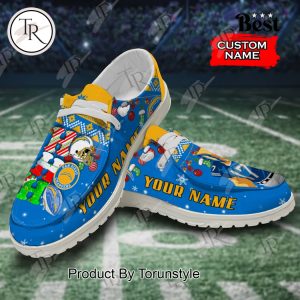 NFL Los Angeles Chargers Ho Ho Ho Christmas Custom Name Hey Dude Shoes