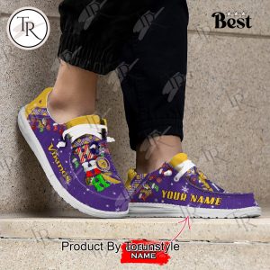 NFL Minnesota Vikings Ho Ho Ho Christmas Custom Name Hey Dude Shoes