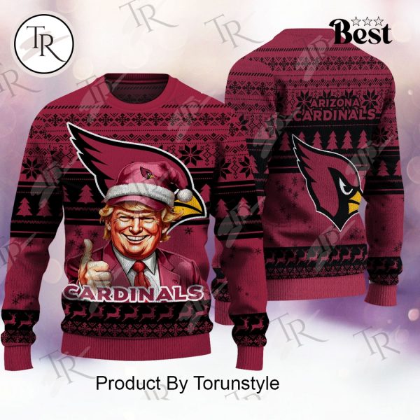 Arizona Cardinals Christmas Donald Trump Knitted Sweater