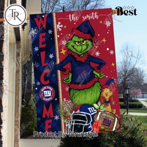 NFL New York Giants Football Grinch Welcome Christmas Garden Flag – Custom Name