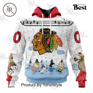 NHL Chicago Blackhawks Special Peanuts Ice Skating Design Hoodie