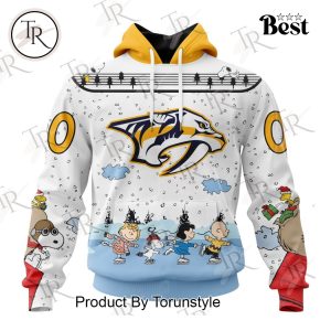 NHL Nashville Predators Special Peanuts Ice Skating Design Hoodie