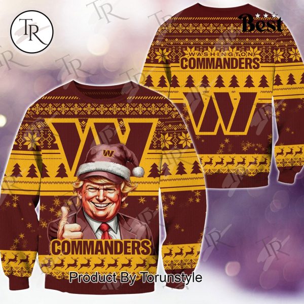 Washington Commanders Christmas Donald Trump Knitted Sweater