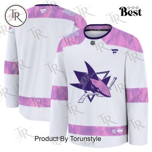 NHL San Jose Sharks 2024 Hockey Fights Cancer Practice Jersey – White