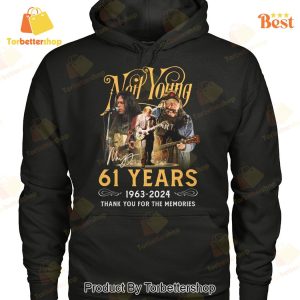 Neil Young 61 Years 1963-2024 Signature Thank You For The Memories Unisex T-Shirt