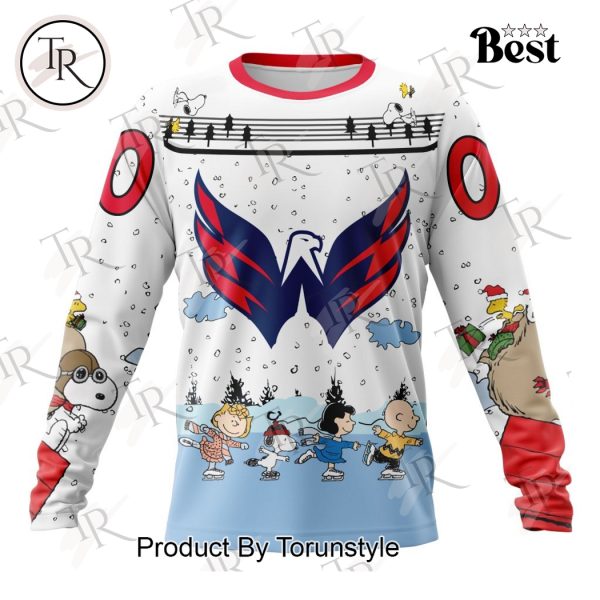 NHL Washington Capitals Special Peanuts Ice Skating Design Hoodie