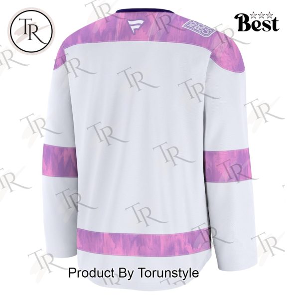 NHL Los Angeles Kings 2024 Hockey Fights Cancer Practice Jersey – White