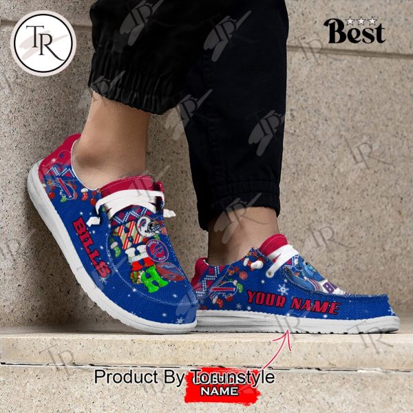 NFL Buffalo Bills Ho Ho Ho Christmas Custom Name Hey Dude Shoes