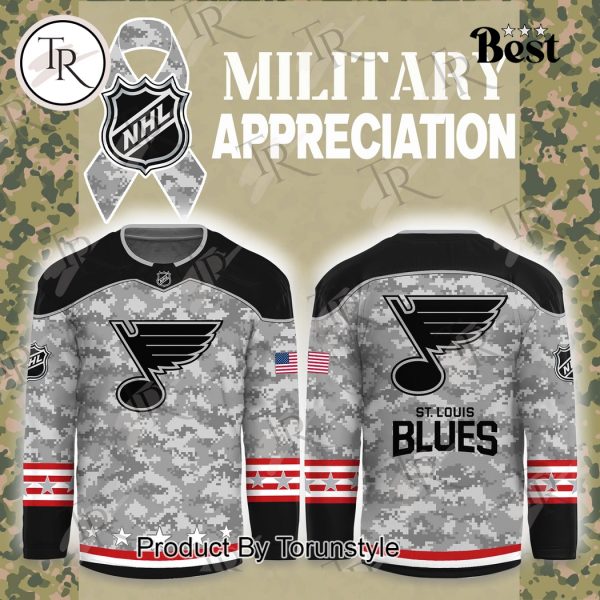 NHL St. Louis Blues Arctic Camo 2024 Salute to Service Club Hockey Jersey