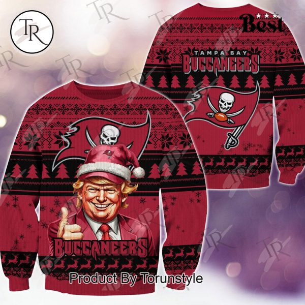 Tampa Bay Buccaneers Christmas Donald Trump Knitted Sweater