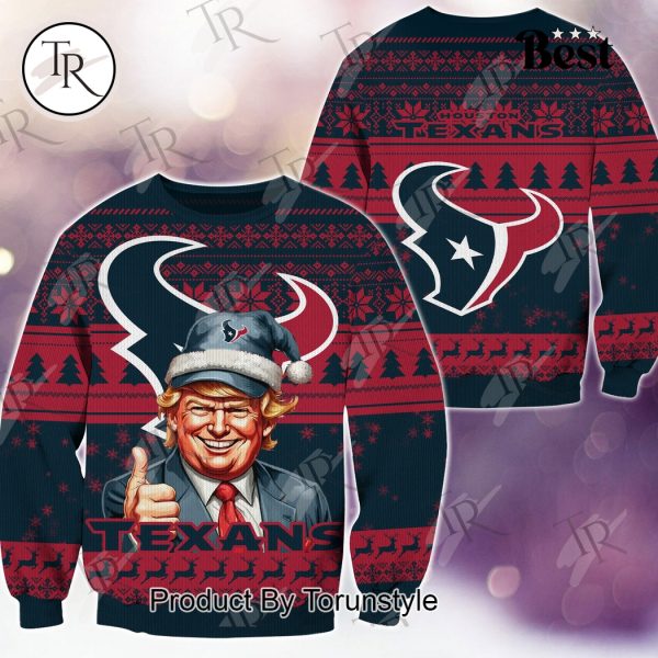 Houston Texans Christmas Donald Trump Knitted Sweater