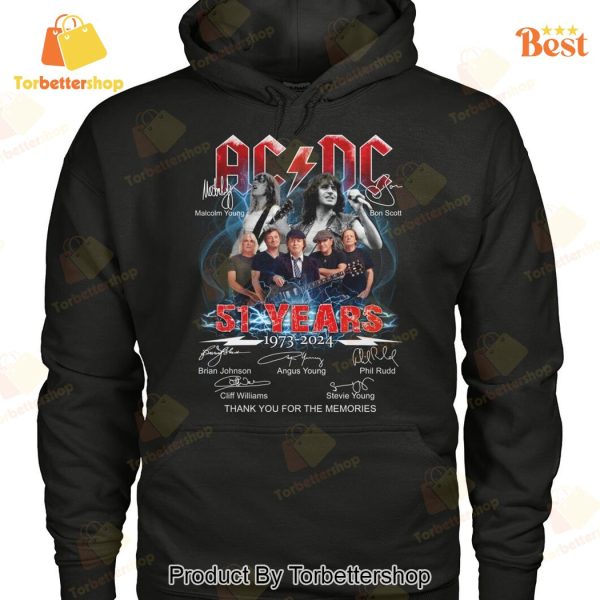 AC DC 51 Years 1973-2024 Signature Thank You For The Memories Unisex T-Shirt