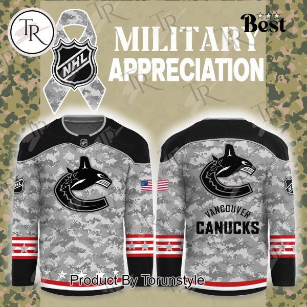 NHL Vancouver Canucks Arctic Camo 2024 Salute to Service Club Hockey Jersey