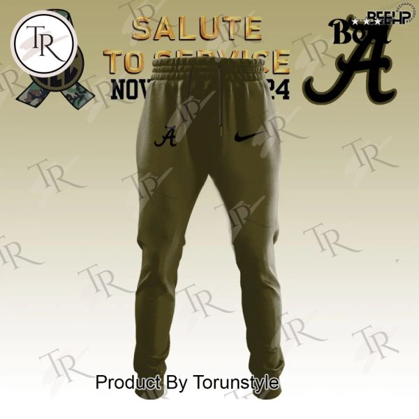 Alabama Crimson Tide Camo 2024 Salute to Service Combo Hoodie, Longpants, Cap