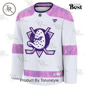 NHL Anaheim Ducks 2024 Hockey Fights Cancer Practice Jersey – White