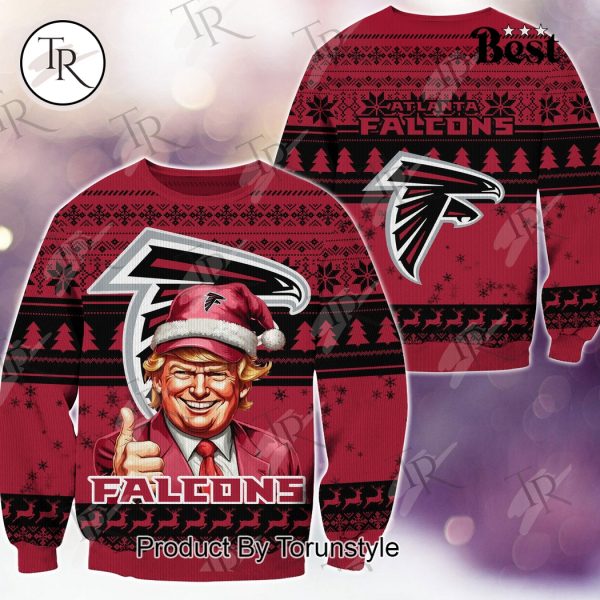 Atlanta Falcons Christmas Donald Trump Knitted Sweater