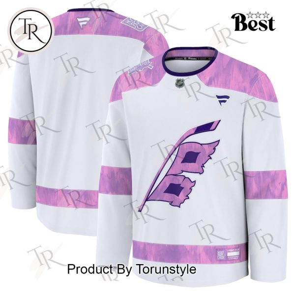 NHL Carolina Hurricanes 2024 Hockey Fights Cancer Practice Jersey – White