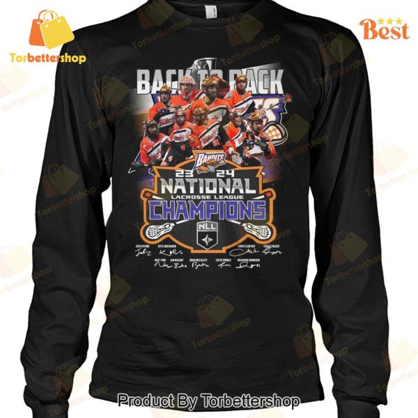 Back To Back NLL Buffalo Bandits National Lacrosse League Champions Signature Unisex T-Shirt