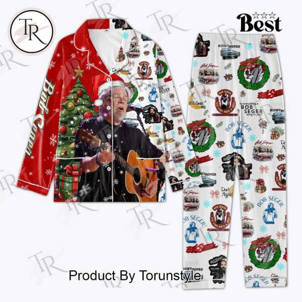 Bob Seger Merry Christmas Button Down Pajamas Set