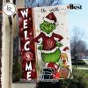 NCAA Ohio State Buckeyes Football Grinch Welcome Christmas Garden Flag – Custom Name