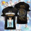 Champions 4-In-A-Row Manchester Citys Design 3D T-Shirt