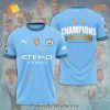 Champions 4-In-A-Row Manchester Citys 3D T-Shirt