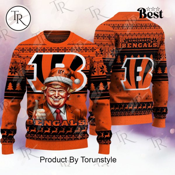 Cincinnati Bengals Christmas Donald Trump Knitted Sweater