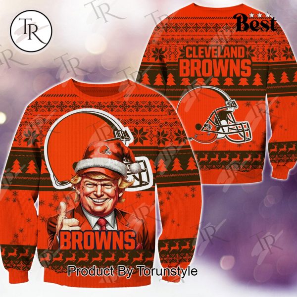 Cleveland Browns Christmas Donald Trump Knitted Sweater