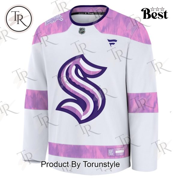 NHL Seattle Kraken 2024 Hockey Fights Cancer Practice Jersey – White