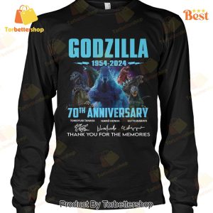 Godzilla 1954-2024 70th Anniversary Siganture Thank You For The Memories Unisex T-Shirt