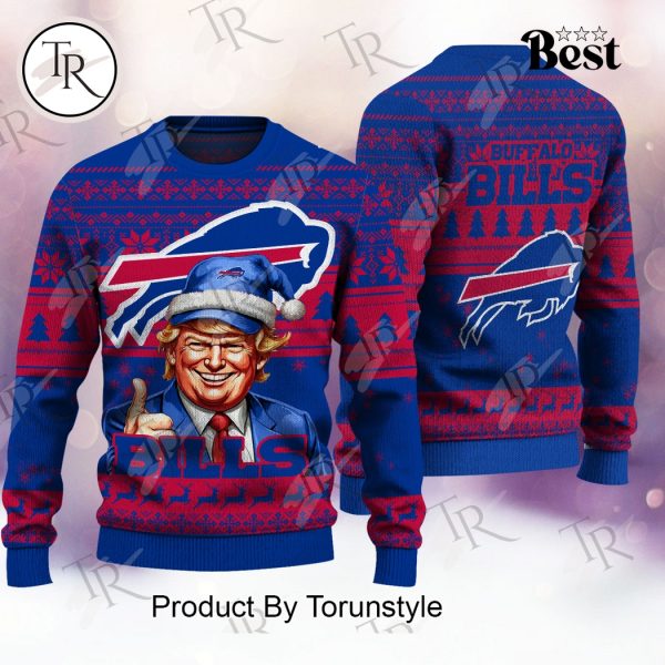 Buffalo Bills Christmas Donald Trump Knitted Sweater