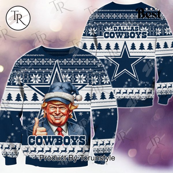 Dallas Cowboys Christmas Donald Trump Knitted Sweater