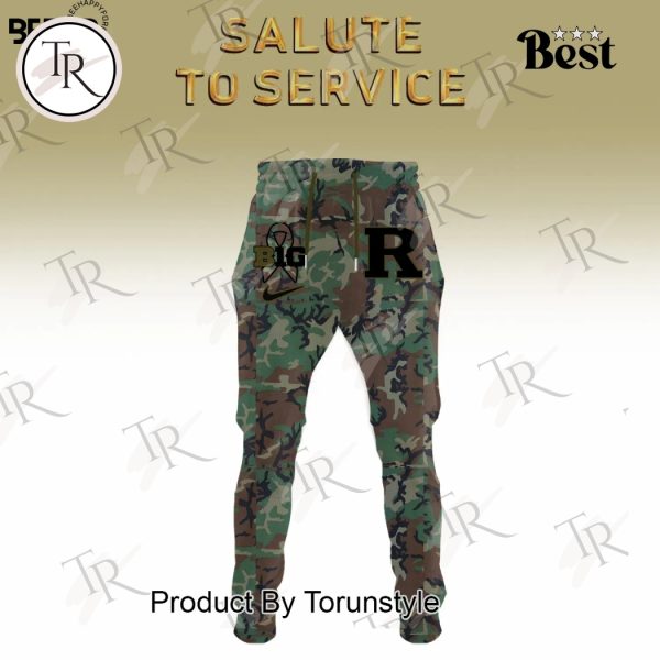 Rutgers Scarlet Knights Camo 2024 Salute to Service Combo Hoodie, Longpants, Cap