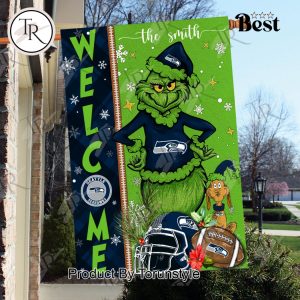 NFL Seattle seahawks Football Grinch Welcome Christmas Garden Flag – Custom Name