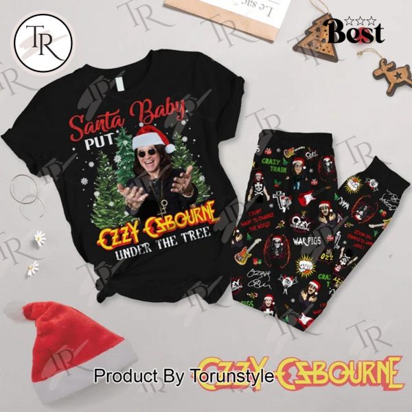 Santa Baby Put Ozzy Osbourne Under The Tree Merry Christmas Pajamas Set