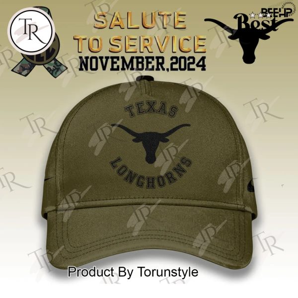 Texas Longhorns Camo 2024 Salute to Service Combo Hoodie, Longpants, Cap