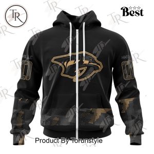 NHL Nashville Predators Personalized Military Appreciation Design Hoodie