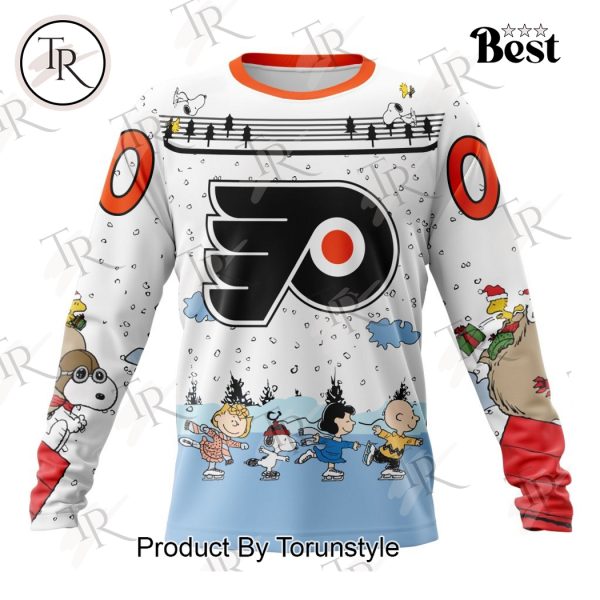 NHL Philadelphia Flyers Special Peanuts Ice Skating Design Hoodie