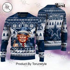 Dallas Cowboys Christmas Donald Trump Knitted Sweater