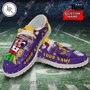 NFL Minnesota Vikings Ho Ho Ho Christmas Custom Name Hey Dude Shoes