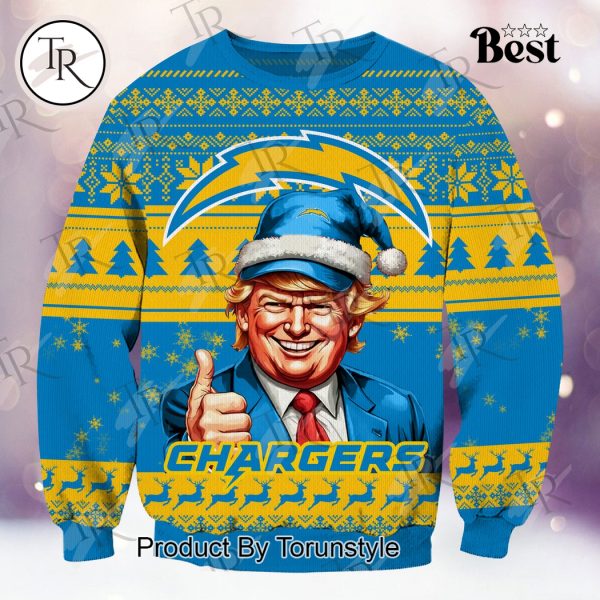 Los Angeles Chargers Christmas Donald Trump Knitted Sweater