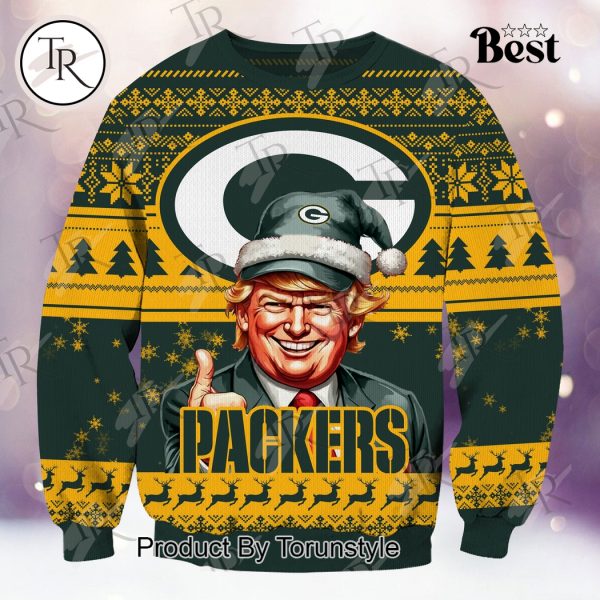 Green Bay Packers Christmas Donald Trump Knitted Sweater