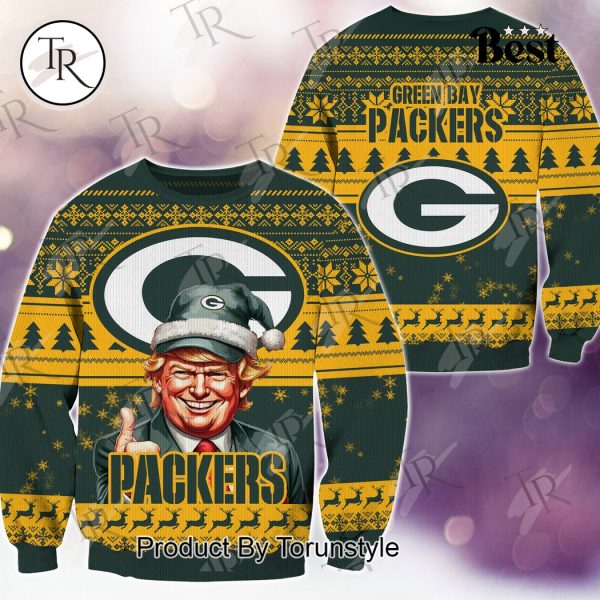 Green Bay Packers Christmas Donald Trump Knitted Sweater