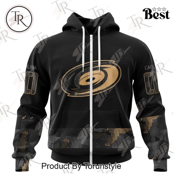 NHL Carolina Hurricanes Personalized Military Appreciation Design Hoodie