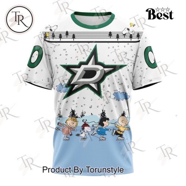 NHL Dallas Stars Special Peanuts Ice Skating Design Hoodie